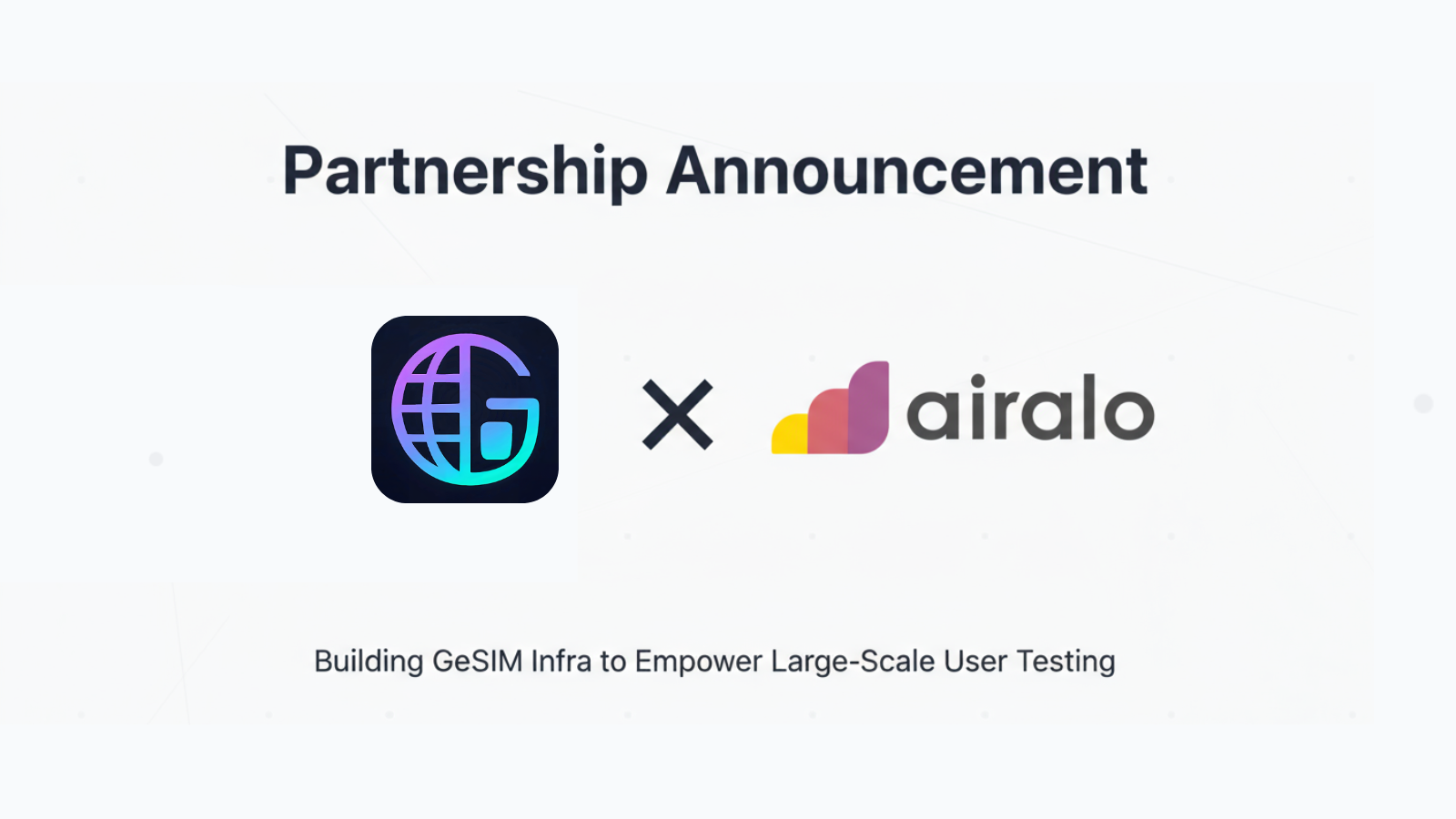 GeSIM × Airalo — $100k sandbox to validate our infra